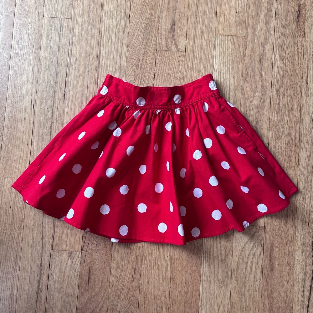 NWOT Vintage Esprit Mini Red w/white dots Cotton Little Girls Skirt Size Age 3